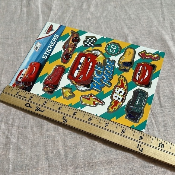 Cars the Movie Lightning McQueen Kachow Stickers HUGE GLITTER STICKERS NEW - Picture 8 of 15